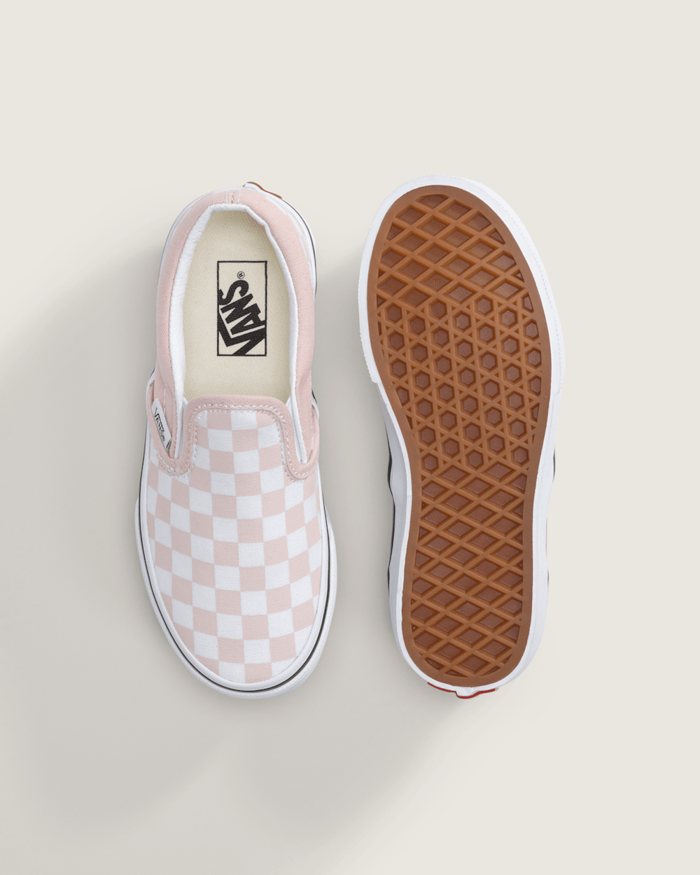 Little Kids Classic Slip-On Checkerboard Shoe in Checkerboard Sepia Rose Pink | Vans sale