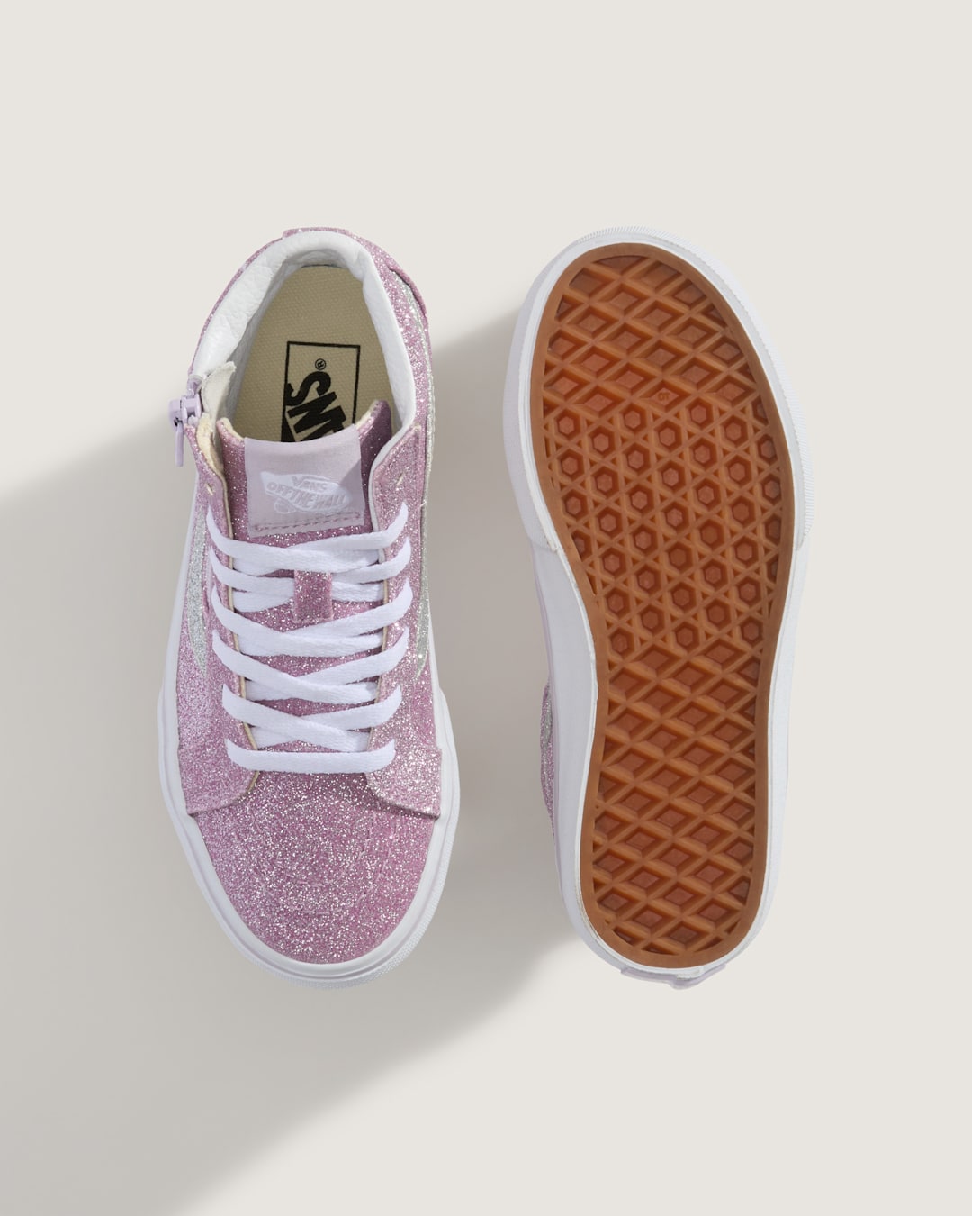 Little Kids Sk8-Hi Side Zip Shoe in Glitter Lilac Mist Purple | Vans on sale