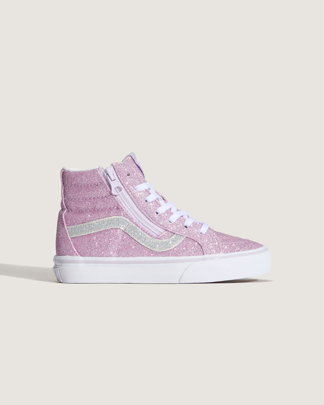 Little Kids Sk8-Hi Side Zip Shoe in Glitter Lilac Mist Purple | Vans on sale