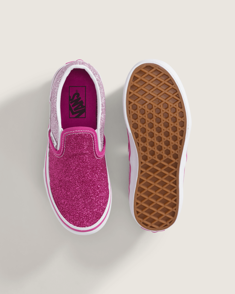 Little Kids Classic Slip-On Shoe in Glitter Raspberry Rose Pink | Vans discount