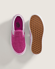 Little Kids Classic Slip-On Shoe in Glitter Raspberry Rose Pink | Vans discount