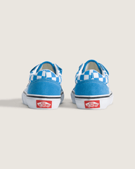 Little Kids Old Skool V Checkerboard Shoe in Checkerboard Bright Azure Blue | Vans near me