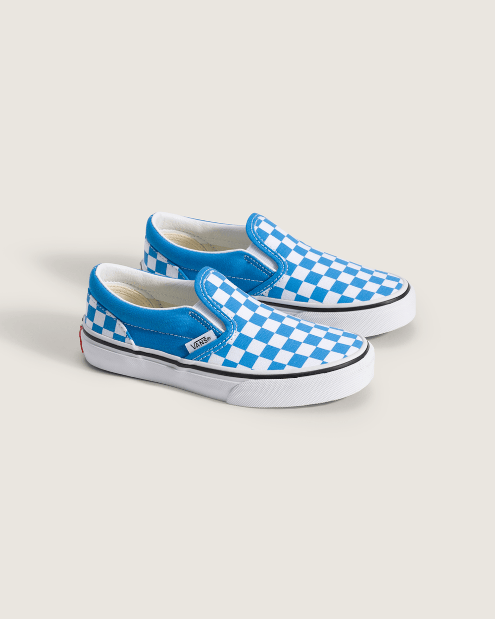 Little Kids Classic Slip-On Checkerboard Shoe in Checkerboard Bright Azure Blue | Vans on sale
