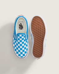 Little Kids Classic Slip-On Checkerboard Shoe in Checkerboard Bright Azure Blue | Vans on sale