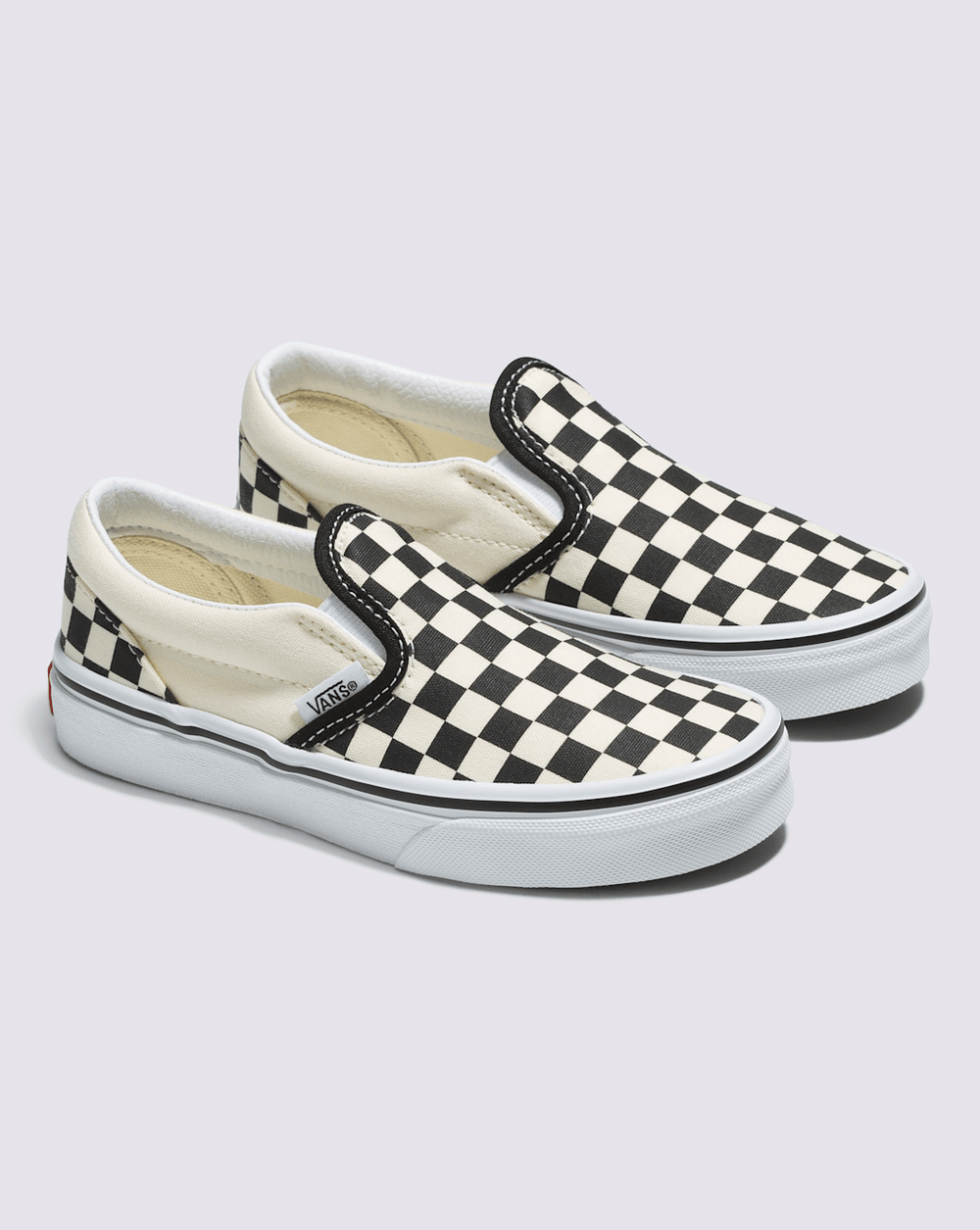 Kids Classic Checkerboard Slip-On Black/White Shoes | Vans discount