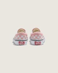 Kids Classic Checkerboard Slip-On Powder Pink/True White Shoes | Vans online