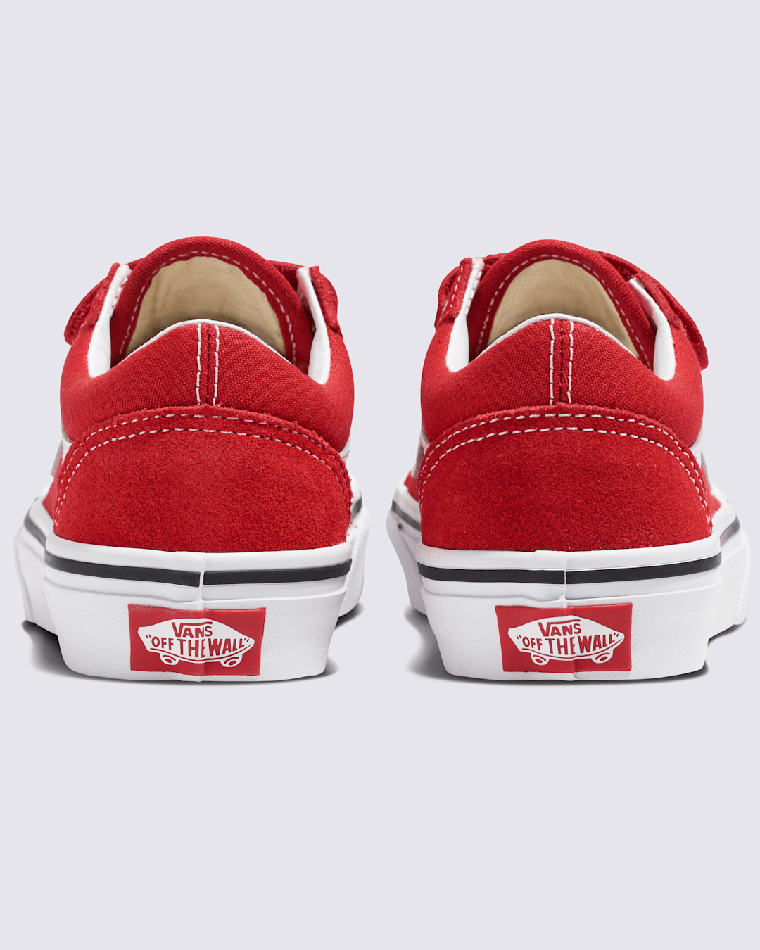 Little Kids Old Skool V Shoe in Racing Red / True White | Vans outlet