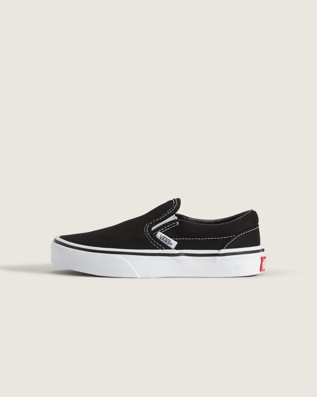 Kids Classic Slip-On Black/True White Shoes | Vans discount