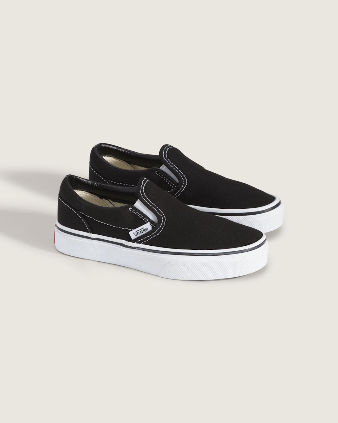 Kids Classic Slip-On Black/True White Shoes | Vans discount