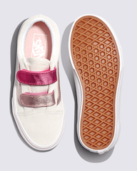 Little Kids Old Skool V Shoe in Marshmallow White / Metallic Pink | Vans online
