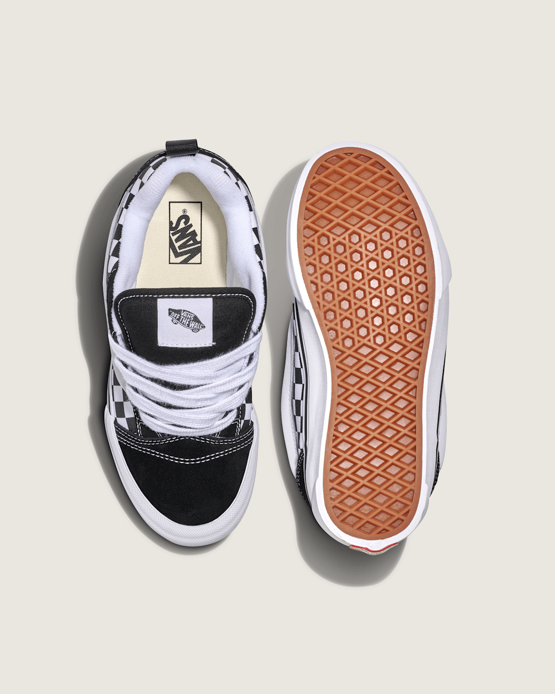 Little Kids Knu Skool Checkerboard Shoe in Checkerboard Black / True White | Vans outlet
