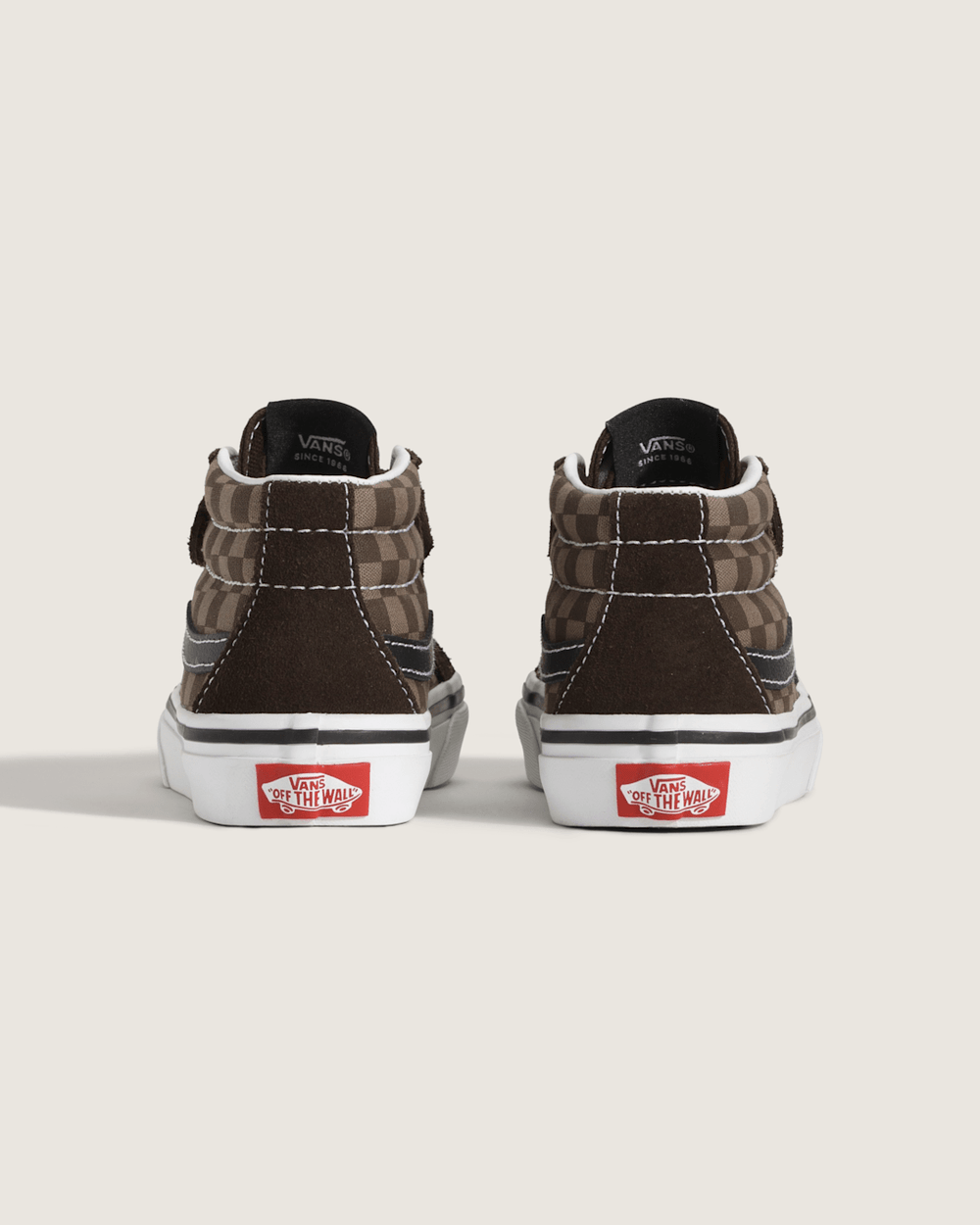 Little Kids' Sk8-Mid V Checkerboard Shoe in Checkerboard Brown | Vans outlet