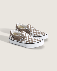 Little Kids Classic Slip-On Checkerboard Shoe in Checkerboard Walnut Brown | Vans sale