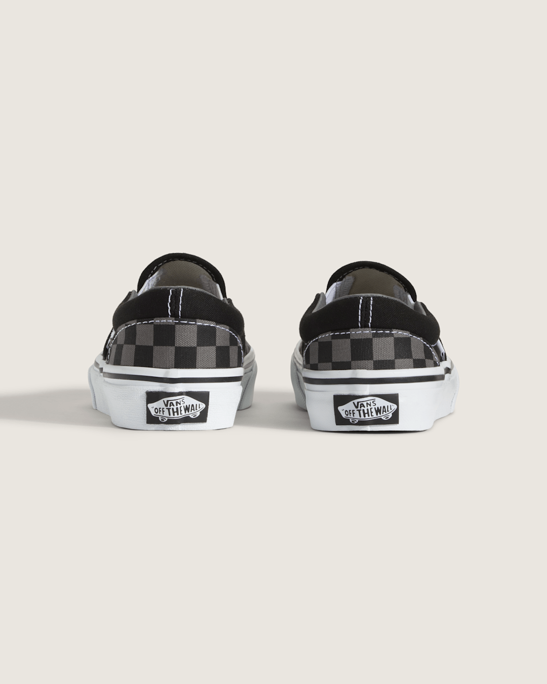 Kids Classic Checkerboard Slip-On Black/Pewter Shoes | Vans on sale