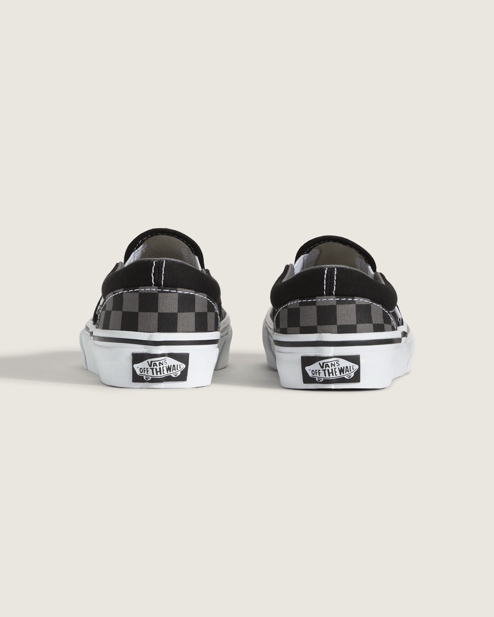 Kids Classic Checkerboard Slip-On Black/Pewter Shoes | Vans on sale
