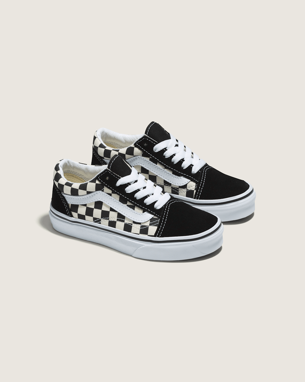 Kids Old Skool Primary Check Black/White Shoes | Vans discount
