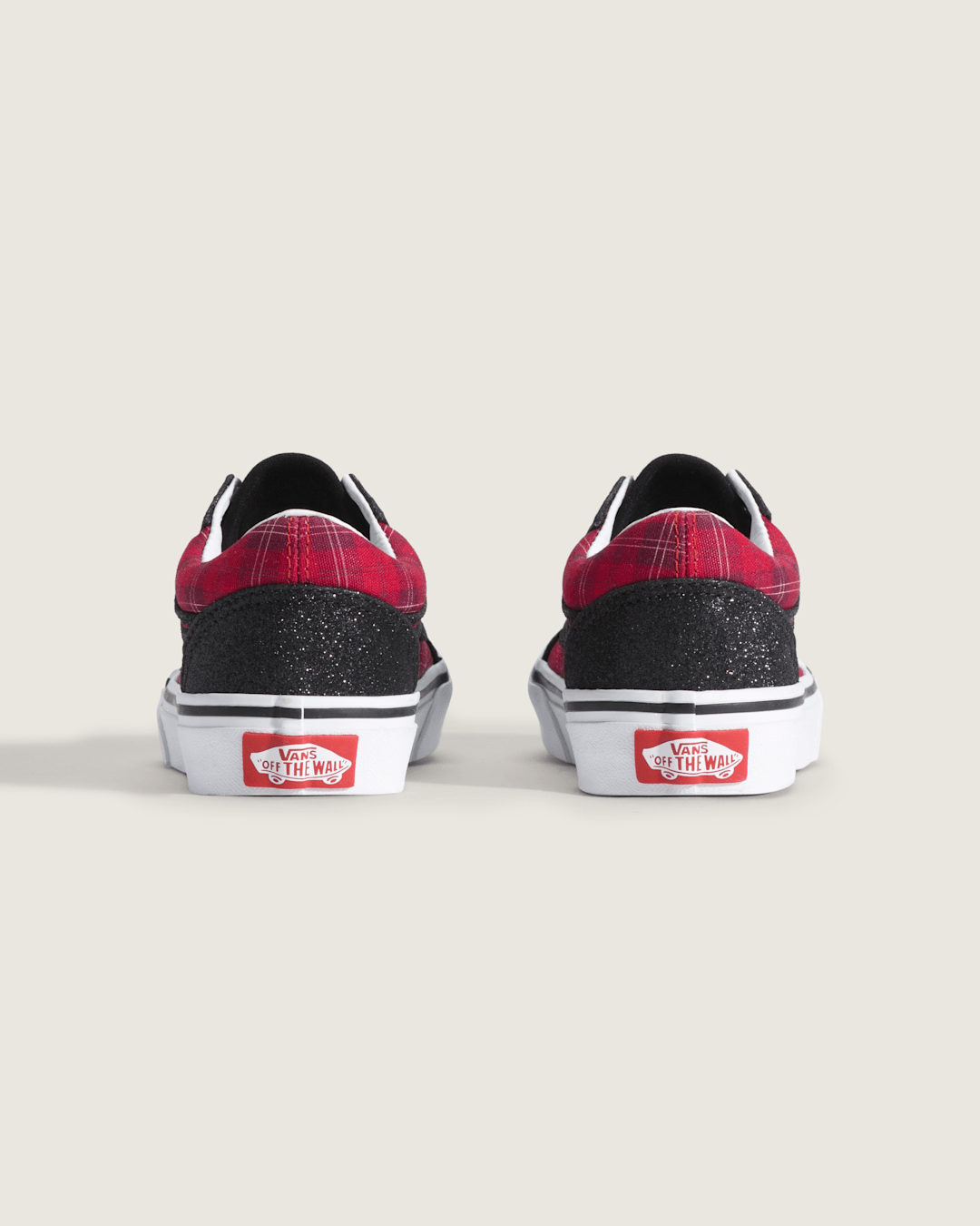 Little Kids Old Skool Shoe in Glitter Plaid Red / Black | Vans outlet