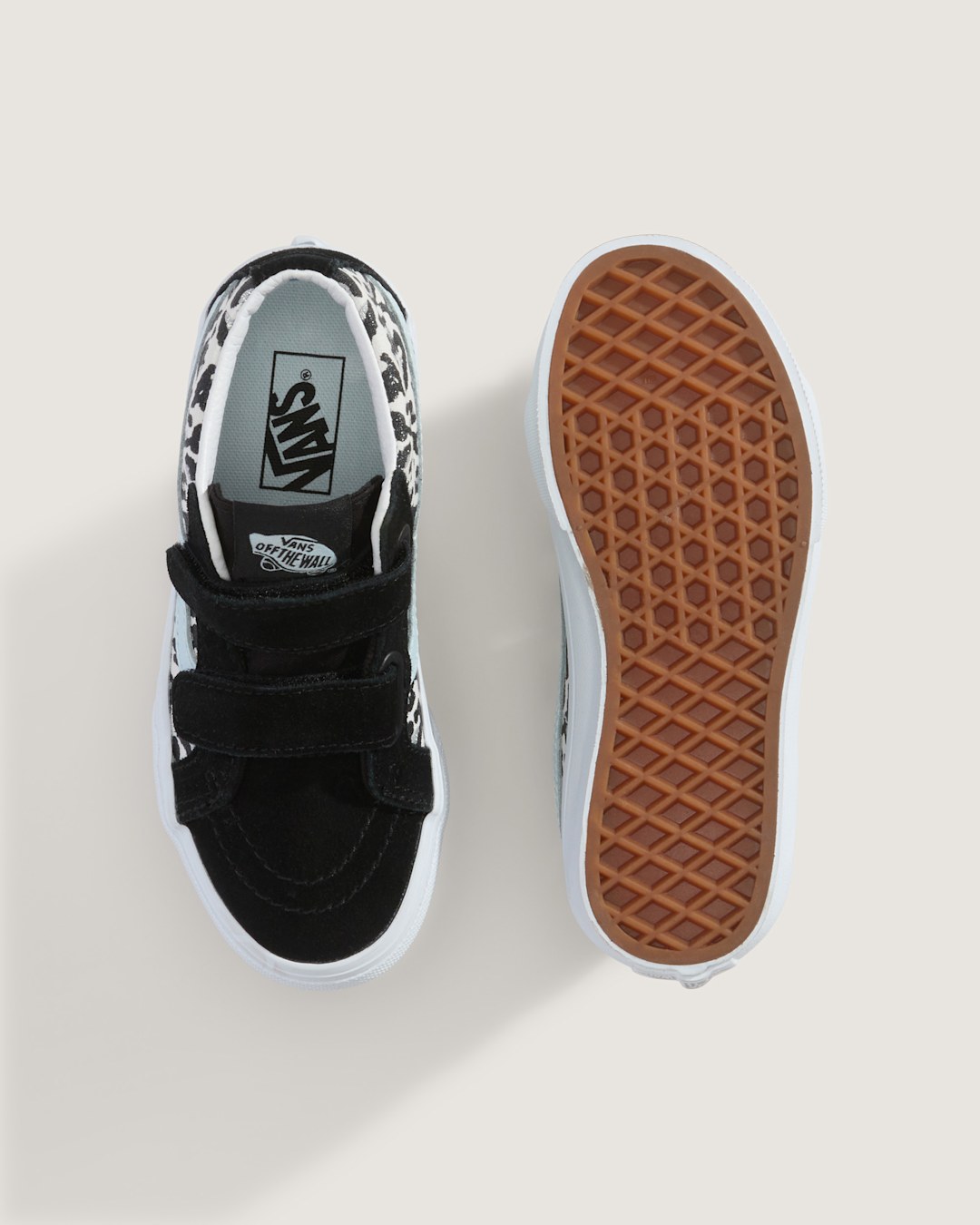 Little Kids Sk8-Mid V Shoe in Glitter Leopard Pastel Blue | Vans discount