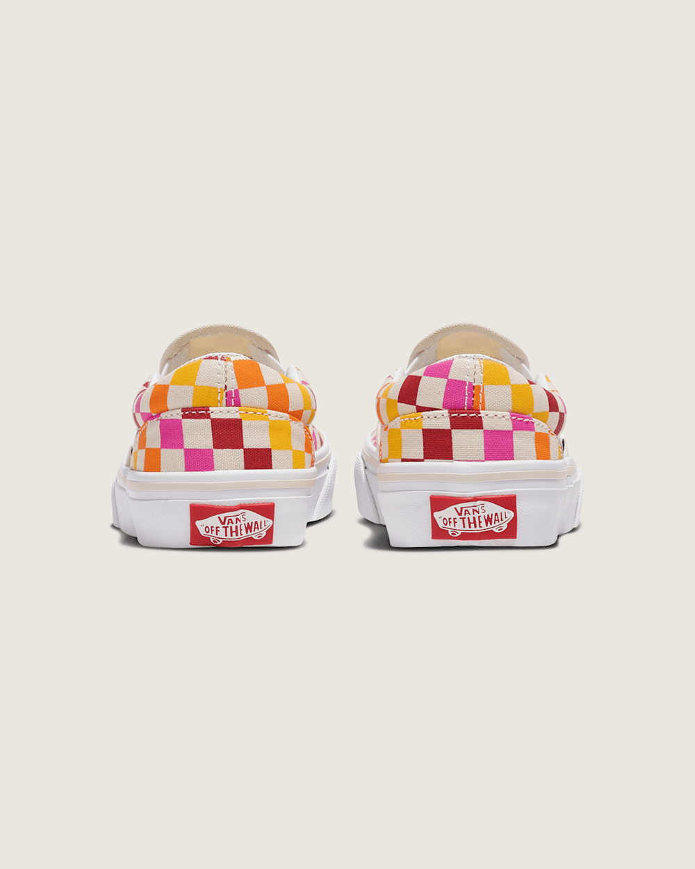 Little Kids Classic Slip-On Checkerboard Shoe in Rainbow / Beige | Vans sale