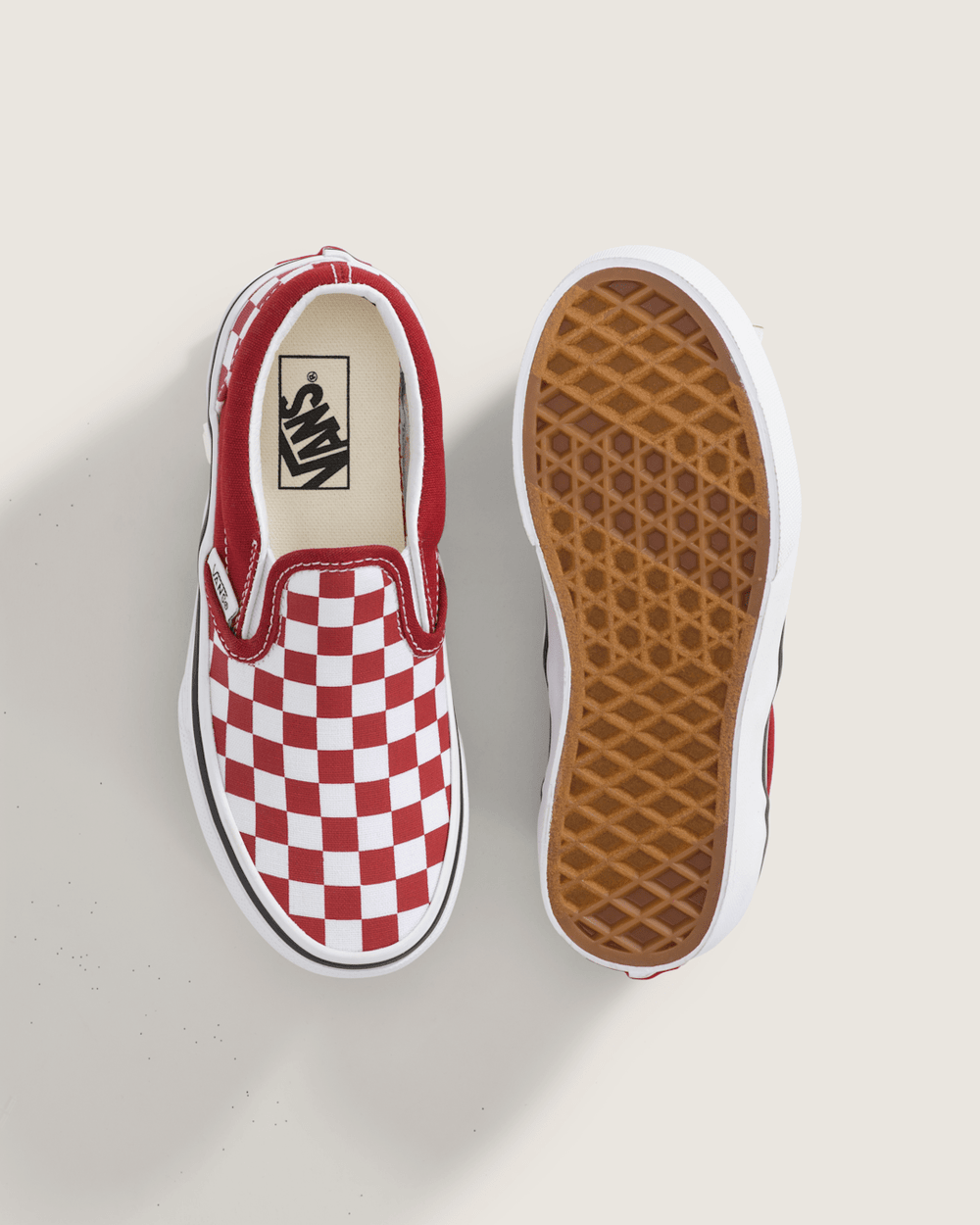 Little Kids Classic Slip-On Checkerboard Shoe in Checkerboard Chili Pepper Red | Vans sale