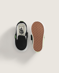 Toddler Classic Slip-On V Shoe in Glow-in-the-Dark Black / Green Gecko | Vans discount
