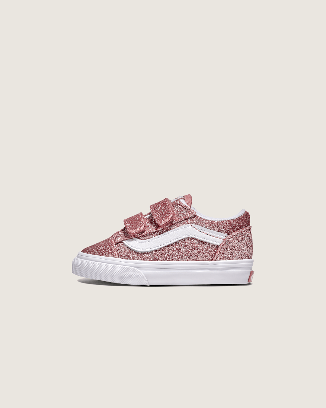 Toddler Old Skool V Shoe in Glitter Rose Gold Pink | Vans discount