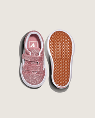Toddler Old Skool V Shoe in Glitter Rose Gold Pink | Vans discount
