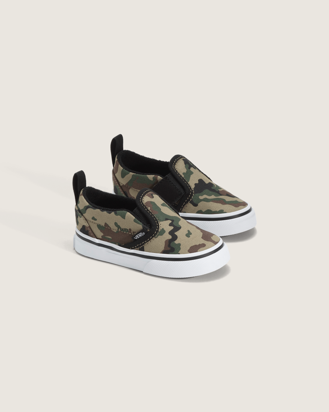 Toddler Classic Slip-On V Shoe in Camo Black / Green | Vans sale