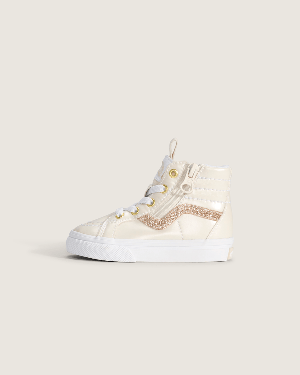 Toddler SK8-Hi Side Zip Shoe in Dazzled Turtledove White | Vans on sale