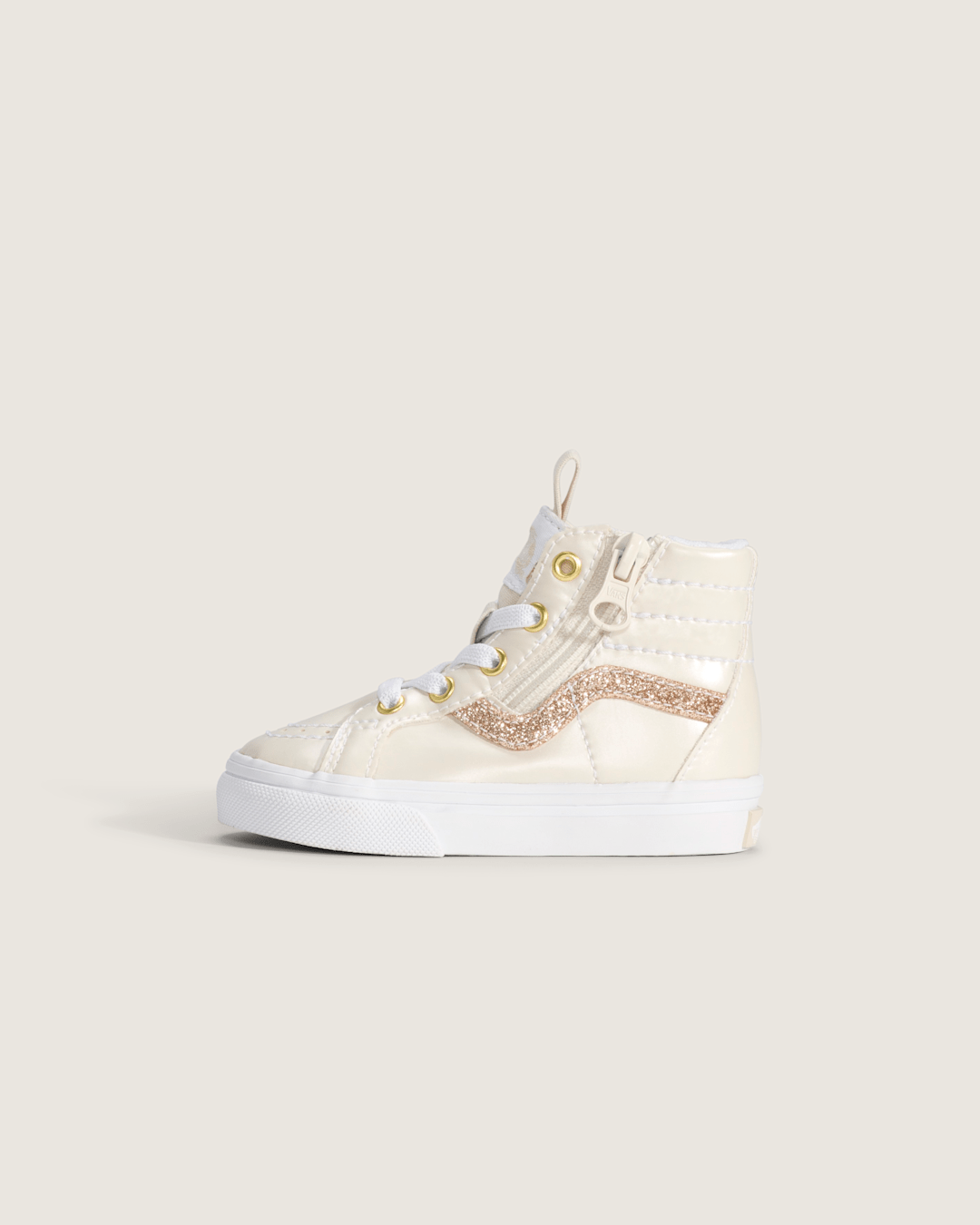 Toddler SK8-Hi Side Zip Shoe in Dazzled Turtledove White | Vans on sale
