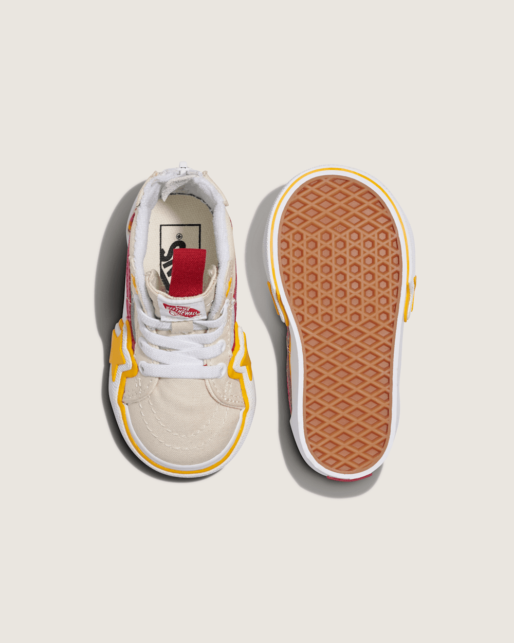 Toddler Sk8-Hi Zip Shoe in Rainbow Red / Yellow / Beige | Vans discount