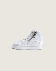 Toddler SK8-Hi Side Zip Checkerboard Shoe in Checkerboard Silver Grey | Vans outlet