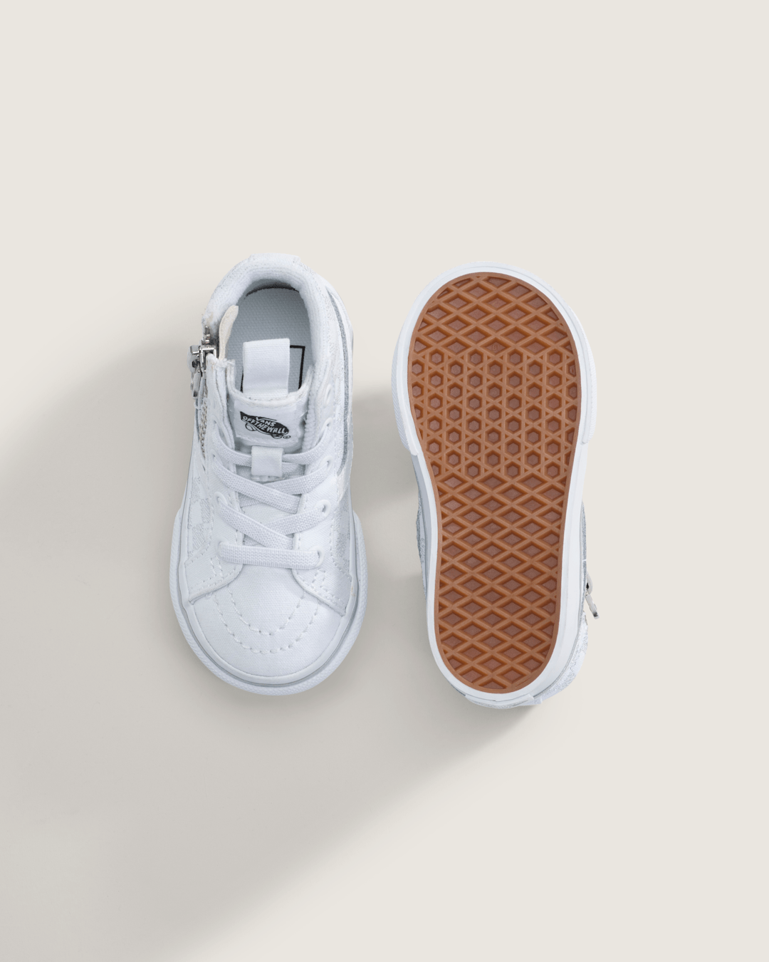 Toddler SK8-Hi Side Zip Checkerboard Shoe in Checkerboard Silver Grey | Vans outlet