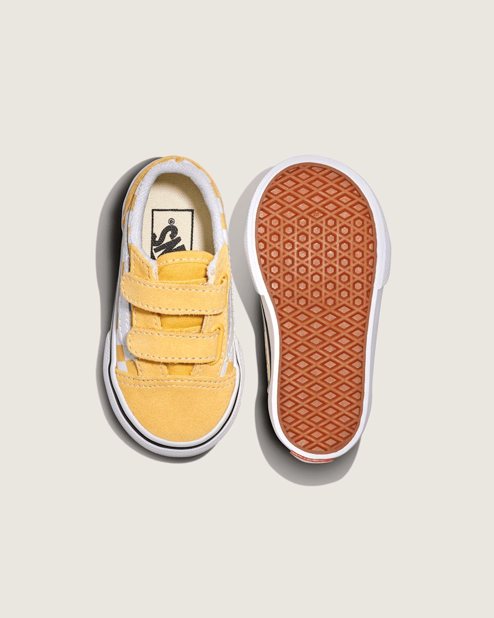 Toddler Old Skool V Checkerboard Shoe in Banana Cream Yellow / White | Vans online