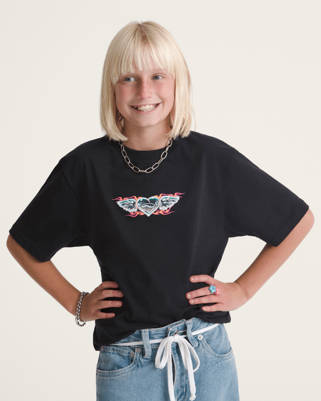Kids Chrome Heart T-Shirt in Black | Vans near me