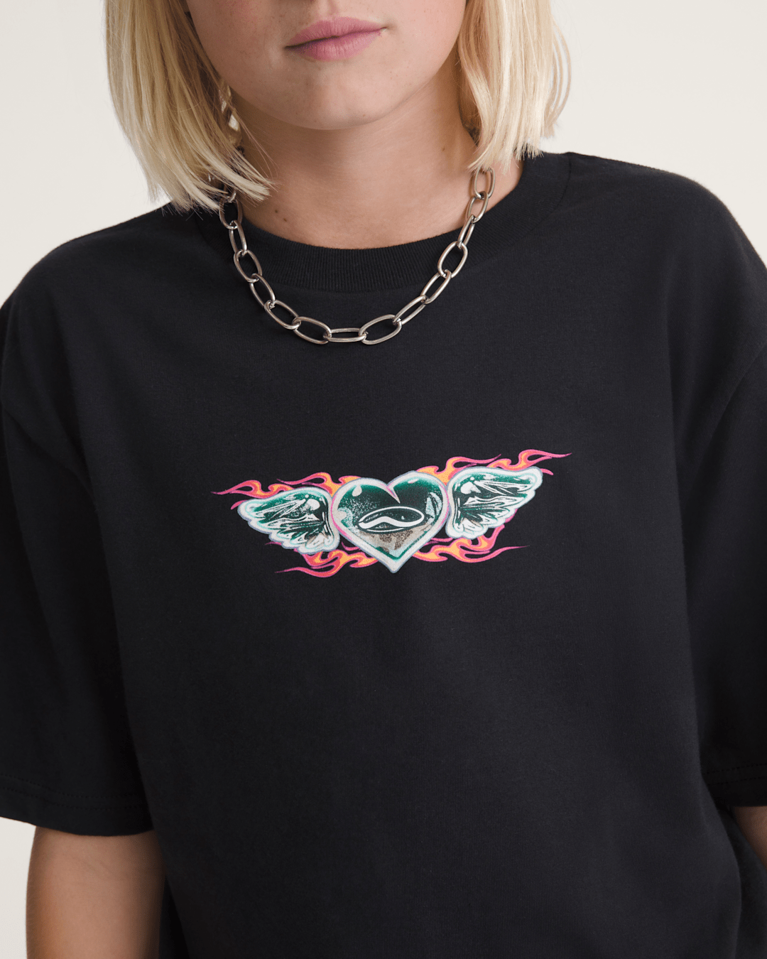 Kids Chrome Heart T-Shirt in Black | Vans near me