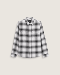 Kids Lawson Plaid Flannel Shirt in Marshmallow White / Black | Vans sale