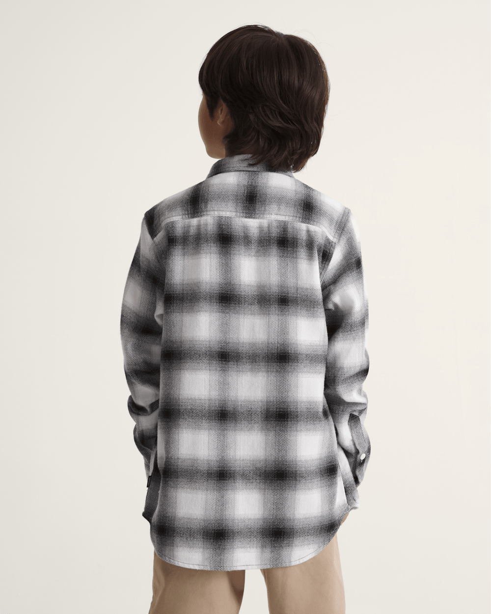 Kids Lawson Plaid Flannel Shirt in Marshmallow White / Black | Vans sale