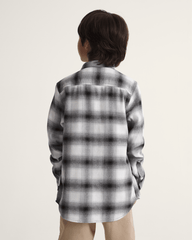Kids Lawson Plaid Flannel Shirt in Marshmallow White / Black | Vans sale