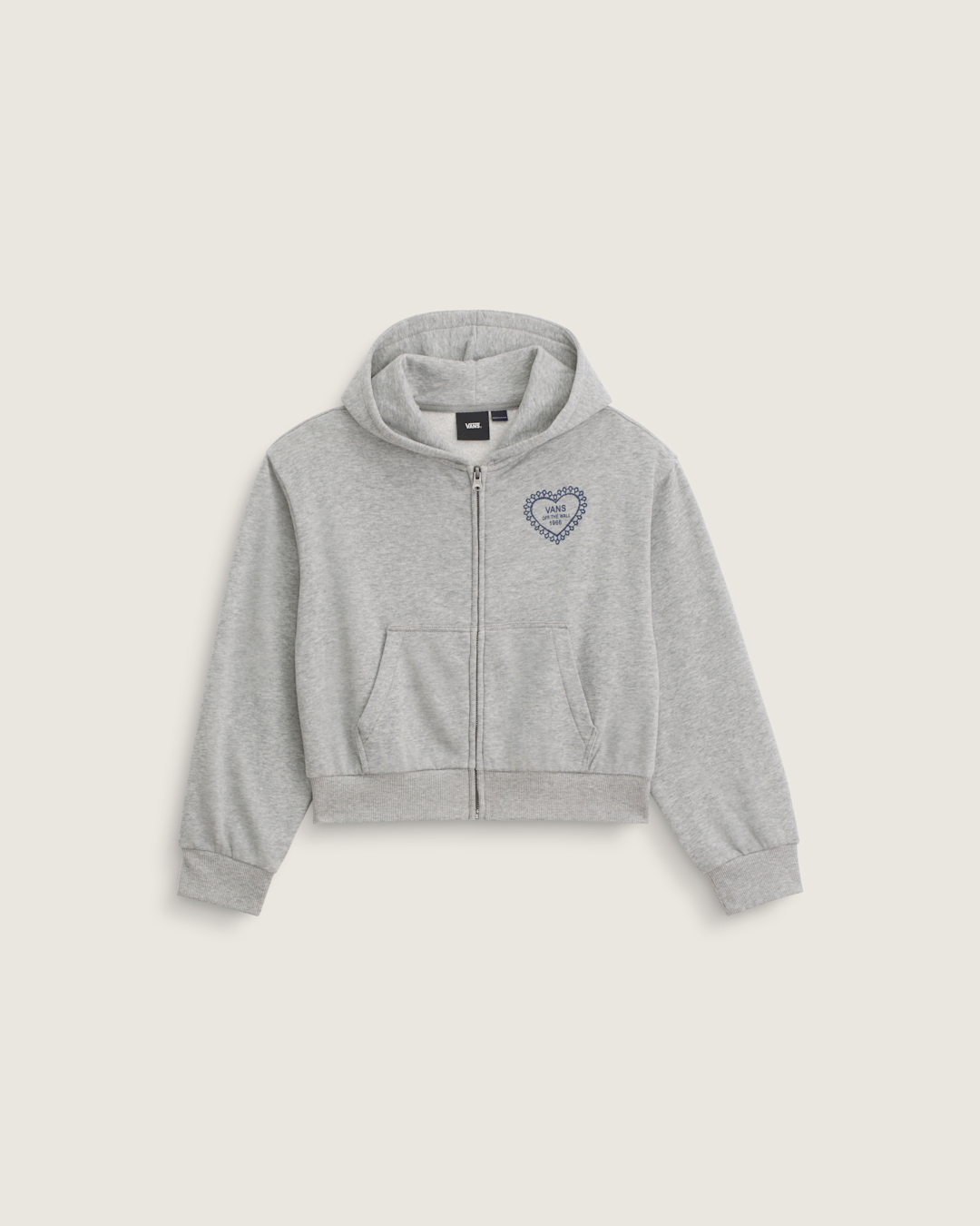Kids Lacey Daze Retro Zip Hoodie in Cement Heather Grey | Vans online
