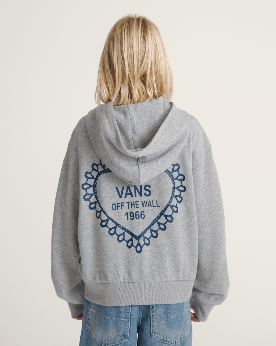 Kids Lacey Daze Retro Zip Hoodie in Cement Heather Grey | Vans online