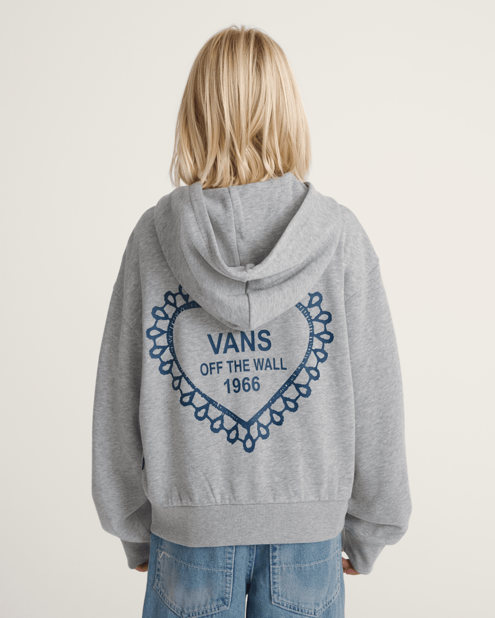Kids Lacey Daze Retro Zip Hoodie in Cement Heather Grey | Vans online
