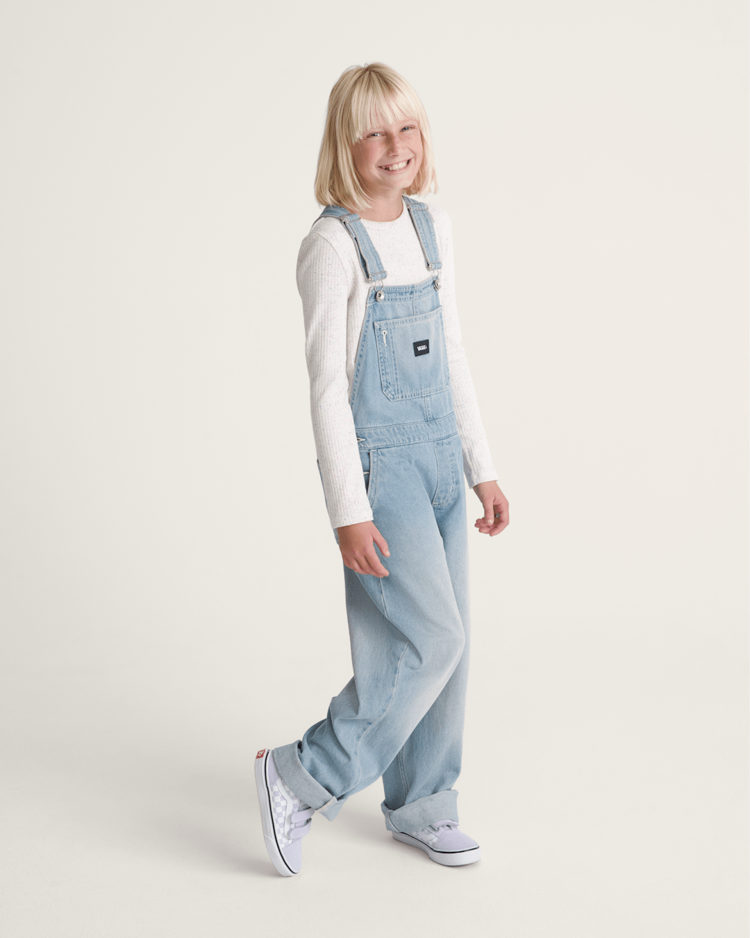 Kids Sirelle Denim Overalls in Stonewash Blue | Vans outlet