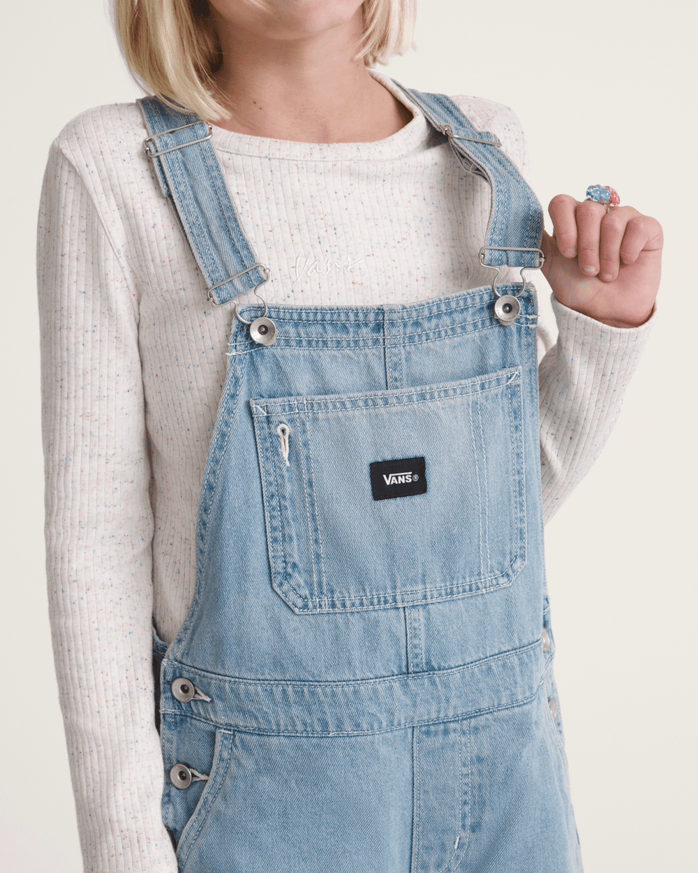 Kids Sirelle Denim Overalls in Stonewash Blue | Vans outlet