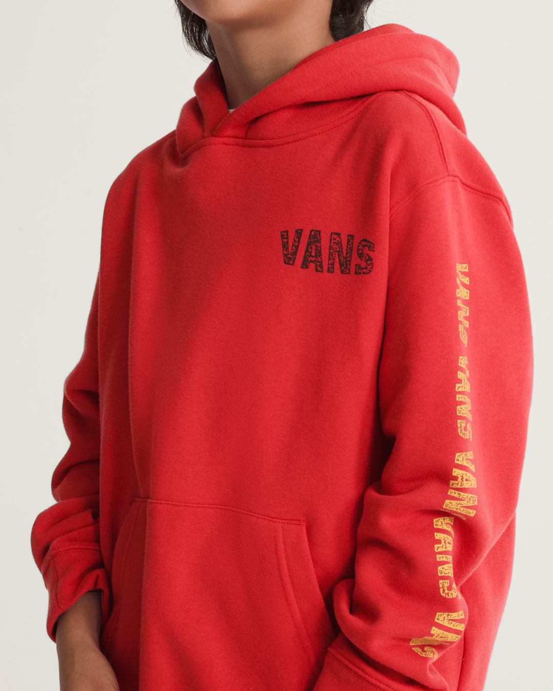 Kids Racing Flames Pullover Hoodie in Crimson Haze Red | Vans near me