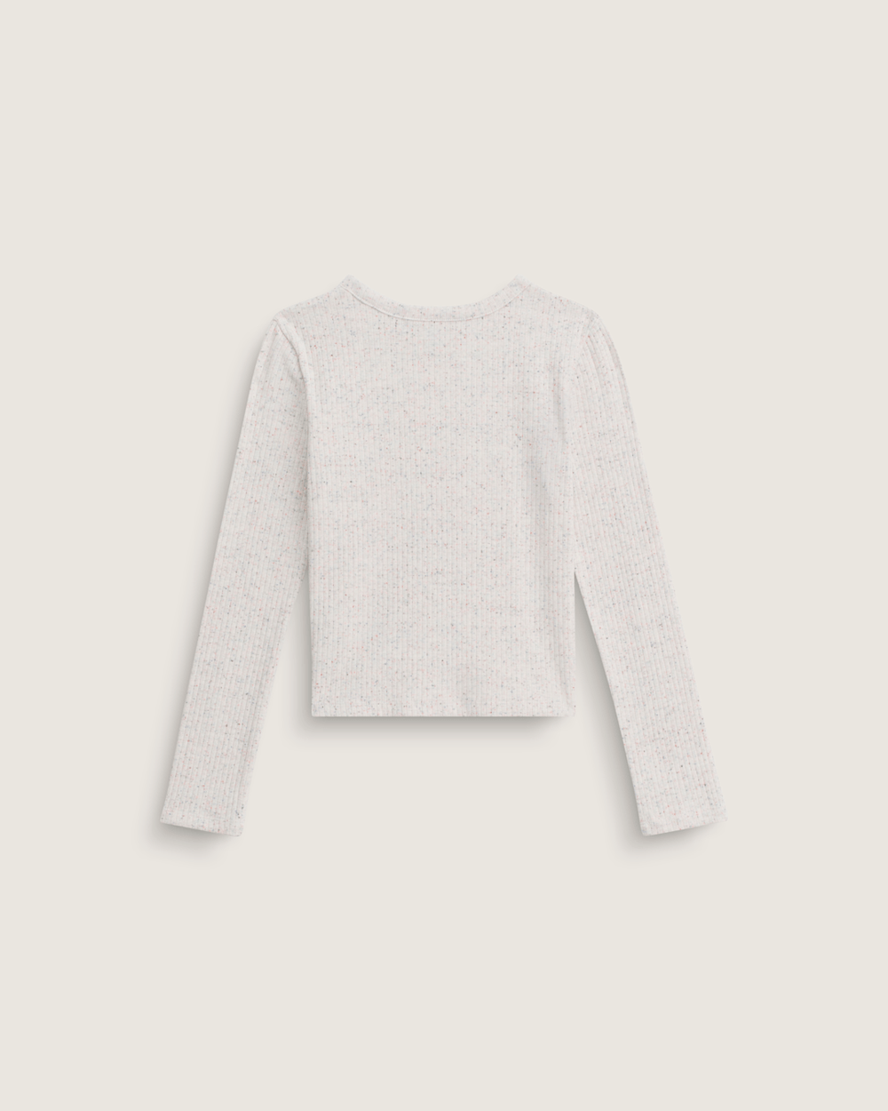 Kids Teri Confetti Rib Long Sleeve Shirt in Marshmallow White | Vans on sale