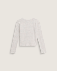 Kids Teri Confetti Rib Long Sleeve Shirt in Marshmallow White | Vans on sale