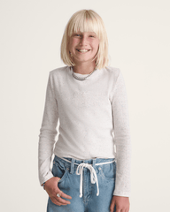 Kids Teri Confetti Rib Long Sleeve Shirt in Marshmallow White | Vans on sale