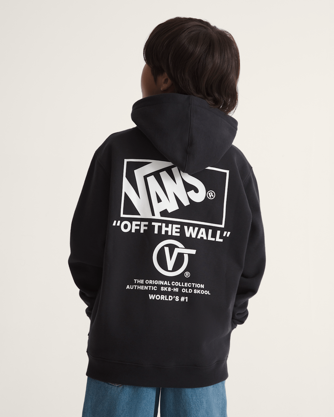 Kids Stacked Hi Pullover Hoodie in Black / White | Vans online