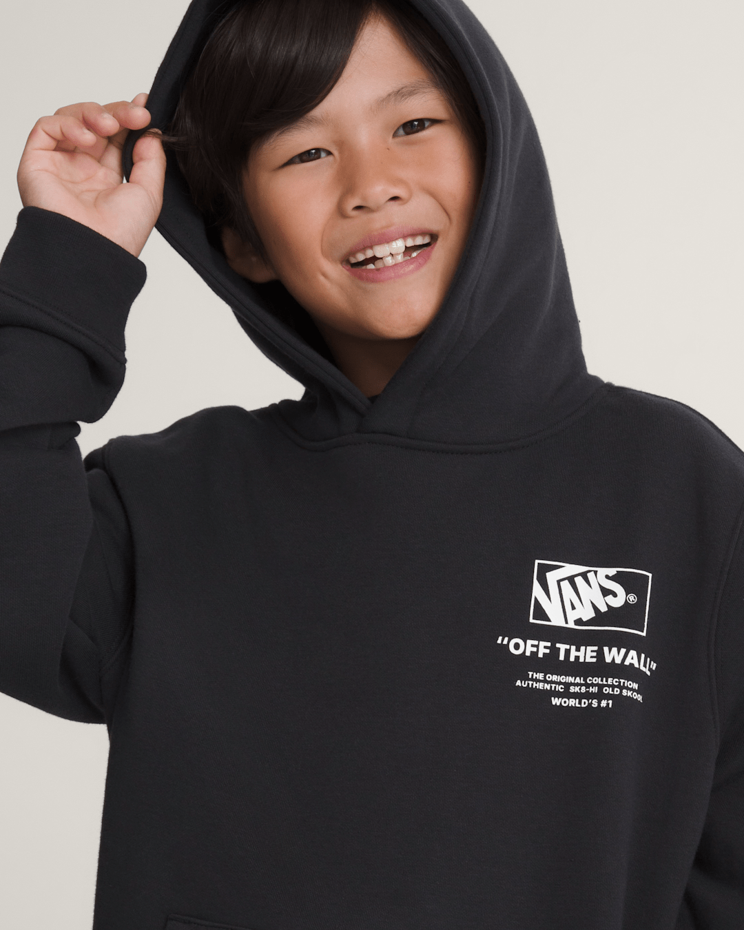 Kids Stacked Hi Pullover Hoodie in Black / White | Vans online